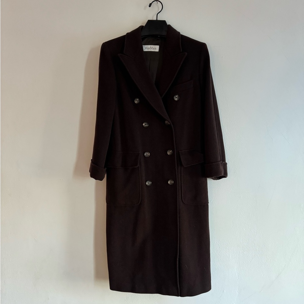 Vintage Max Mara chocolate brown wool coat size small